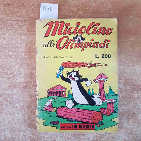 MICIOLINO ALLE OLIMPIADI 1972 numero unico NO ADESIVO! lire 200 supplemento