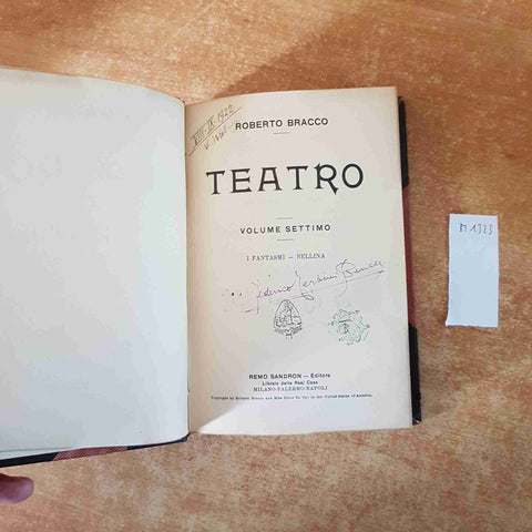 ROBERTO BRACCO TEATRO volume 7 SANDRON 1922 I FANTASMI, NELLINA