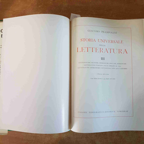 STORIA UNIVERSALE DELLA LETTERATURA volume 3 III 1960 PRAMPOLINI UTET