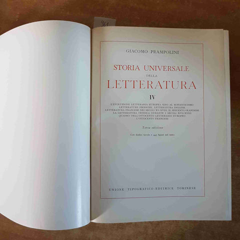 STORIA UNIVERSALE DELLA LETTERATURA volume 4 IV 1960 PRAMPOLINI UTET