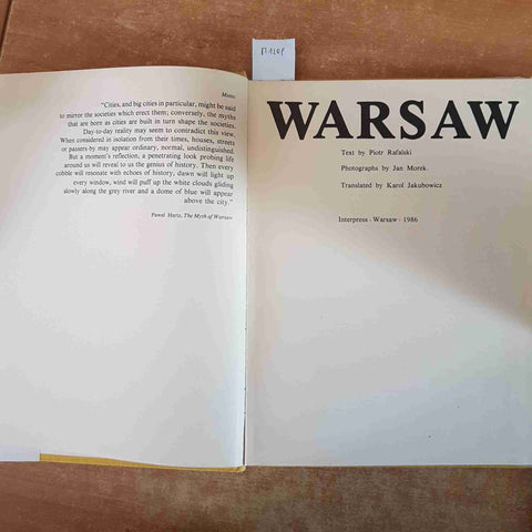 WARSAW VARSAVIA Piotr Rafalski 1986 INTERPRESS