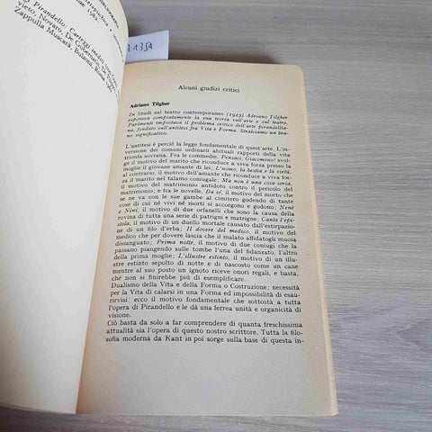 IL BERRETTO A SONAGLI LA GIARA IL PIACERE DELL'ONESTA' - PIRANDELLO - 1983