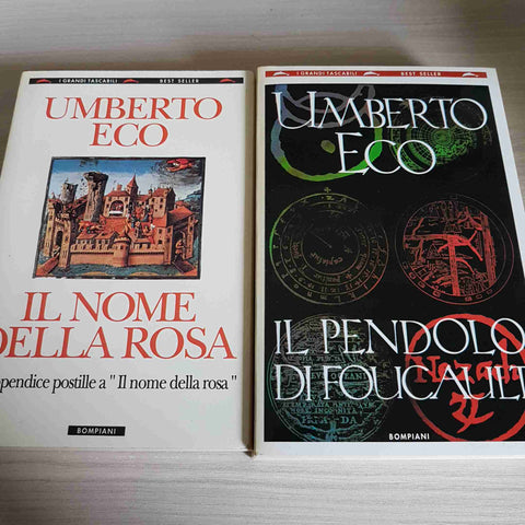 IL PENDOLO DI FOUCAULT, IL NOME DELLA ROSA - UMBERTO ECO 1994 BOMPIANI cofanetto