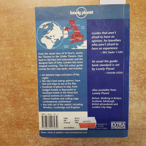 LONDON LONELY PLANET guida di Londra 2000 FALLON, YALE