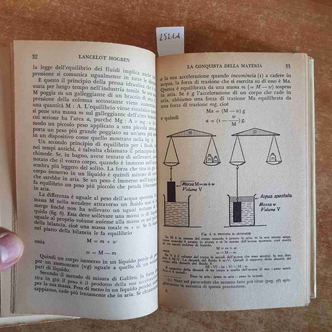 LA CONQUISTA DELLA MATERIA LANCELOT HOGBEN 1954 MONDADORI 1°edizione