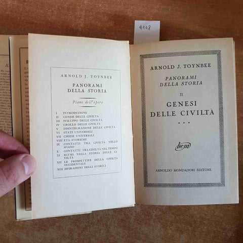 PANORAMI DELLA STORIA 3 volumi GENESI DELLE CIVILTA' Arnold Toynbee MONDADORI