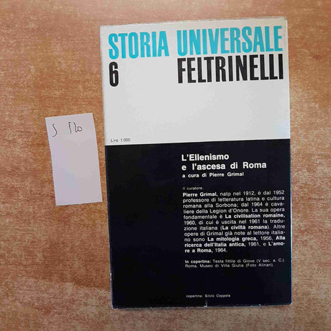 STORIA UNIVERSALE FELTRINELLI 6 L'ELLENISMO E L'ASCESA DI ROMA Grimal1967