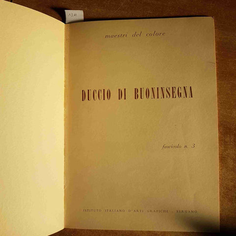 DUCCIO DI BUONINSEGNA maestri del colore 1957 ISTITUTO D'ARTI GRAFICHE BERGAMO