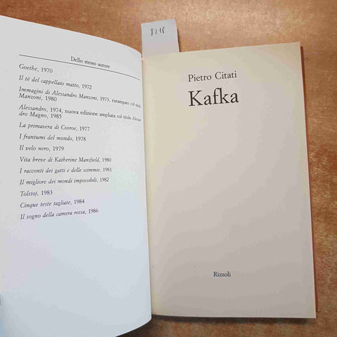 PIETRO CITATI - KAFKA - 1987 RIZZOLI prima edizione