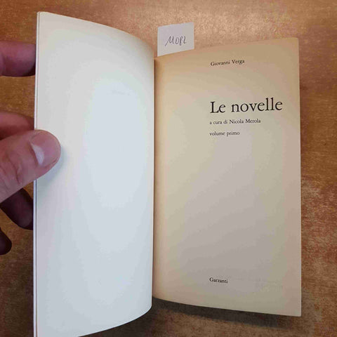 GIOVANNI VERGA LE NOVELLE 1 GARZANTI 1983 nedda primavera rusticane vita campi..