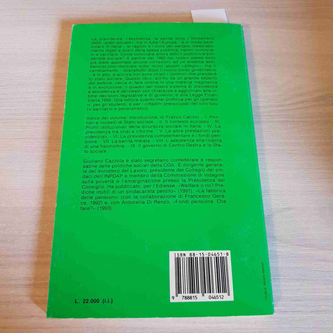 LO STATO SOCIALE TRA CRISI E RIFORME: IL CASO ITALIA - GIULIANO CAZZOLA - 1994