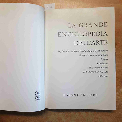 LA GRANDE ENCICLOPEDIA DELL'ARTE SALANI 1960