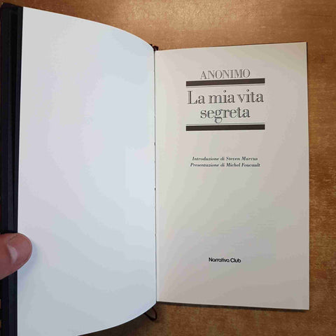 ANONIMO LA MIA VITA SEGRETA 1982 NARRATIVA CLUB erotismo erotico FOUCAULT