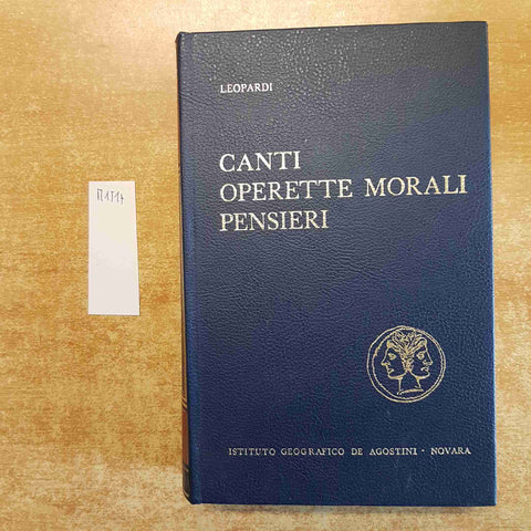 LEOPARDI canti, operette morali, pensieri 1968 DE AGOSTINI