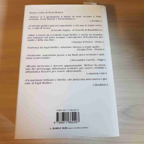 IL PRIMO CONSIGLIERE - BRAD MELTZER - GARZANTI prima edizione 2001