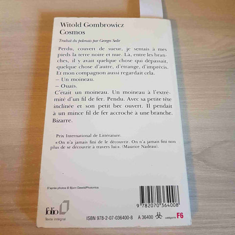 COSMOS - WITOLD GOMBROWICZ - FOLIO - 2008