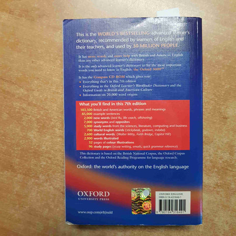 OXFORD ADVANCED LEARNER'S DICTIONARY 7th edition MONOLINGUA INGLESE CON CD-ROM