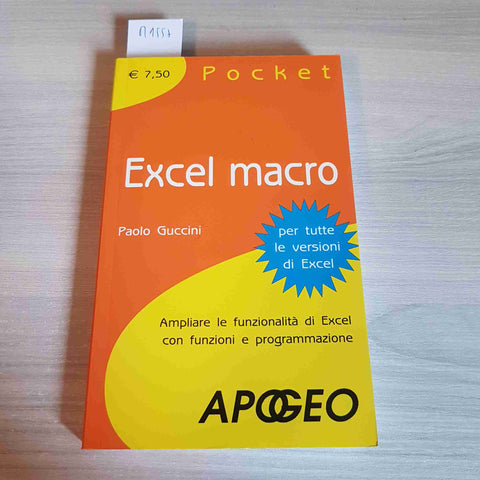 EXCEL MACRO -PAOLO GUCCINI - APOGEO - 2005