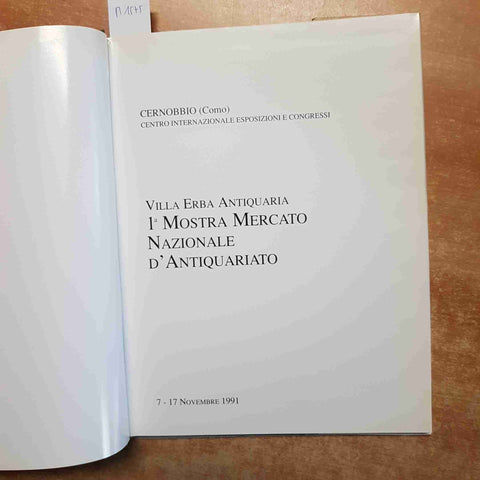 VILLA ERBA ANTIQUARIA 1 mostra mercato CERNOBBIO COMO 1991 antiquariato