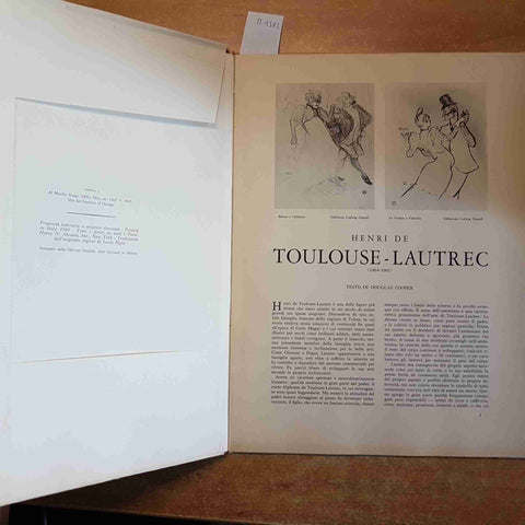 TOULOUSE-LAUTREC di Douglas Cooper GARZANTI L'ILLULSTRAZIONE ITALIANA