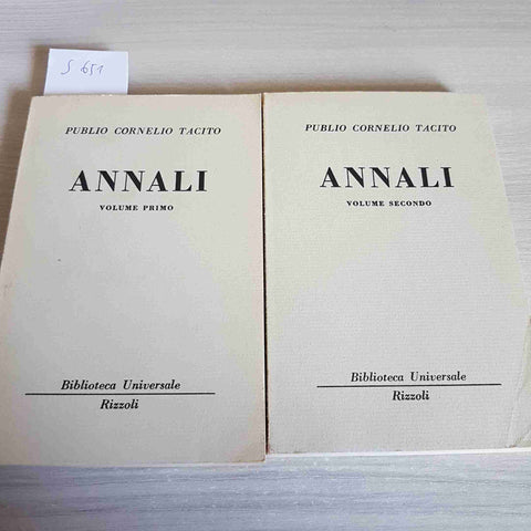 ANNALI VOLUME PRIMO + SECONDO - PUBLIO CORNELIO TACITO - RIZZOLI - 1951