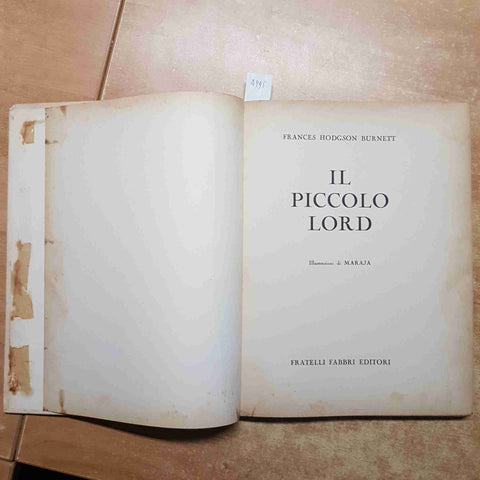 FRANCES HODGSON BURNETT - IL PICCOLO LORD Fabbri Editori ILLUSTRATO DA MARAJA