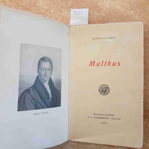 MALTHUS  profili n° 6 ACHILLE LORIA 1909 FORMIGGINI