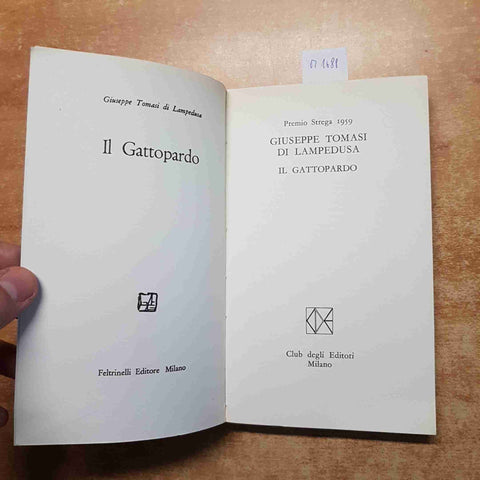 TOMASI DI LAMPEDUSA IL GATTOPARDO 1972 CDE FELTRINELLI i premi strega