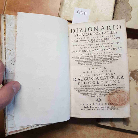 1760 DIZIONARIO STORICO UOMINI ILLUSTRI ARTE E SCIENZE abate Ladvocat  6 VOLUMI