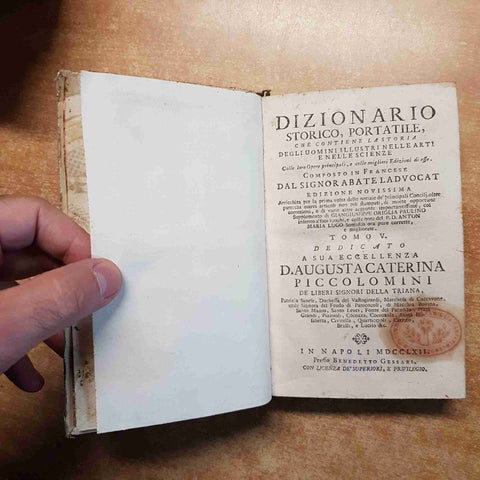 1760 DIZIONARIO STORICO UOMINI ILLUSTRI ARTE E SCIENZE abate Ladvocat  6 VOLUMI