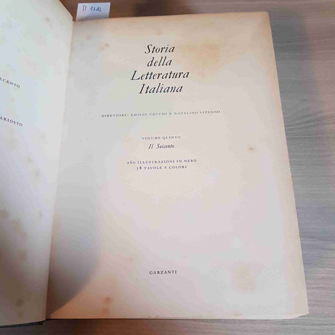 IL SEICENTO VOL. 5 - STORIA DELLA LETTERATURA ITALIANA - GARZANTI - 1967