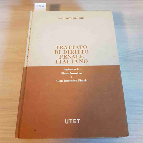 TRATTATO DI DIRITTO PENALE ITALIANO - VOLUME 3 - VINCENZO MANZINI - UTET - 1986