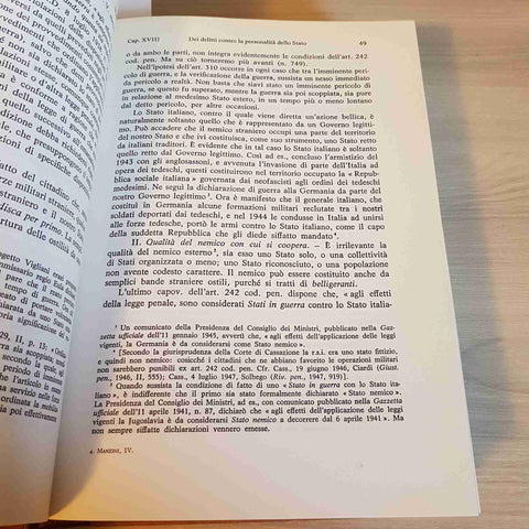 TRATTATO DI DIRITTO PENALE ITALIANO - VOLUME 4 - VINCENZO MANZINI - UTET - 1986