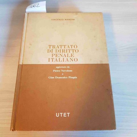 TRATTATO DI DIRITTO PENALE ITALIANO - INDICI - VINCENZO MANZINI - UTET - 1987