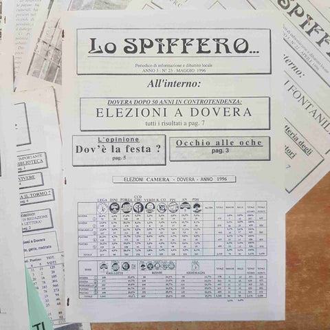 LO SPIFFERO 13 numeri RIVISTA LOCALE DOVERA POSTINO LODI CREMA PANDINO RONCADELL