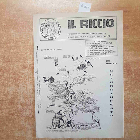 RIVISTA IL RICCIO informazione ecologica G.E.L. 1990 LODI MUZZA LODIVECCHIO