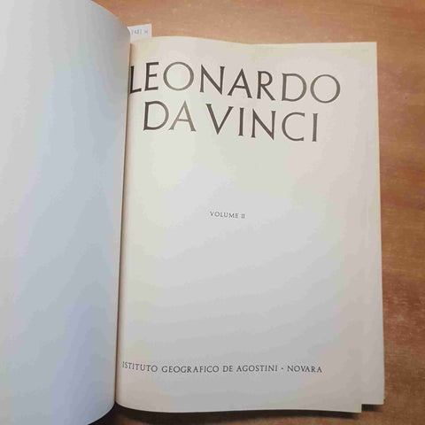 LEONARDO DA VINCI volume 2 DE AGOSTINI 1956