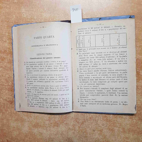 ELEMENTI DI GEOGRAFIA scritti da BORGOGNO classi elementari superio 1890 paravia