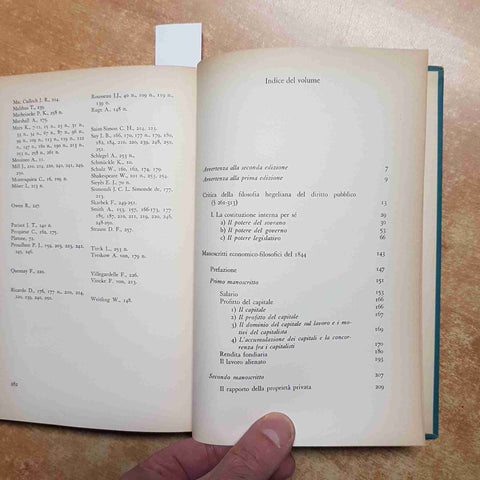 KARL MARX OPERE FILOSOFICHE GIOVANILI 1963 EDITORI RIUNITI marxismo