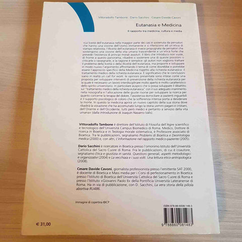 EUTANASIA E MEDICINA IL RAPPORTO TRA MEDICINA CULTURA E MEDIA - TAMBONE - UTET