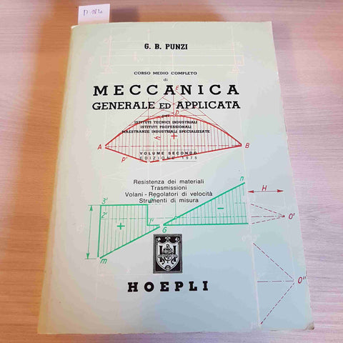 CORSO MEDIO COMPLETO DI MECCANICA GENERALE E APPLICATA - PUNZI - HOEPLI - 1974