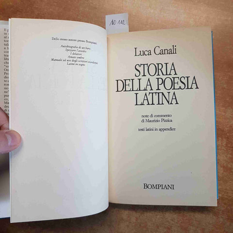 LUCA CANALI STORIA DELLA POESIA LATINA 1°edizione BOMPIANI 1990