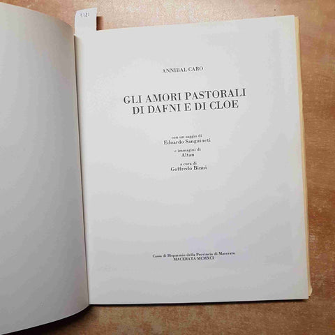 GLI AMORI PASTORALI DI DAFNI E DI CLOE + LITOGRAFIA DI ALTAN annibal caro CARIMA