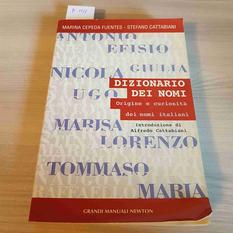 DIZIONARIO DEI NOMI origine dei nomi italiani FUENTES, CATTABIANI - NEWTON 2003