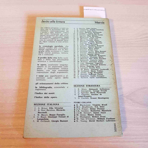 INVITO ALLA LETTURA DI HEMINGWAY - GIOVANNI CECCHIN - MURSIA - 1975