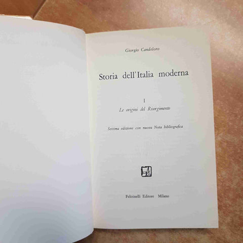 STORIA DELL'ITALIA MODERNA 8 volumi DAL RISORGIMENTO AL FASCISMO candeloro 1977