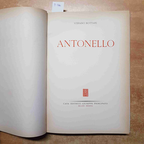 ANTONELLO DA MESSINA stefano bottari 1953 PRINCIPATO
