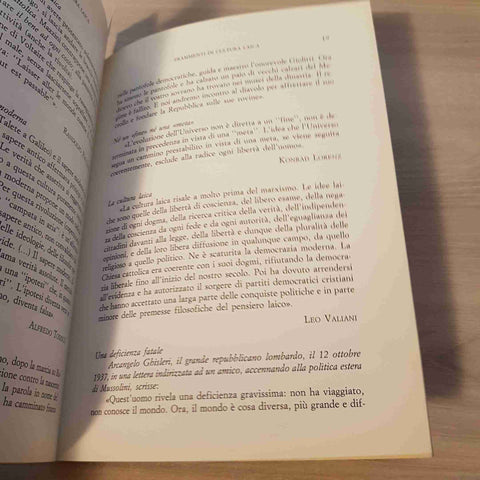 FRAMMENTI DI CULTURA LAICA - GIUSEPPE ROTOLO - EDIZIONI ARCHIVIO TRIMESTRALE
