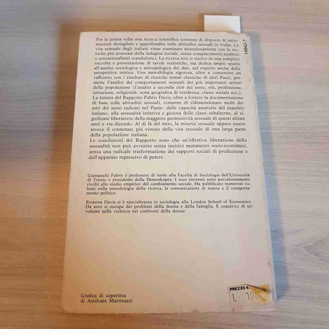 IL MITO DEL SESSO RAPPORTO SUL COMPORTAMENTO SESSUALE DEGLI ITALIANI - FABRIS