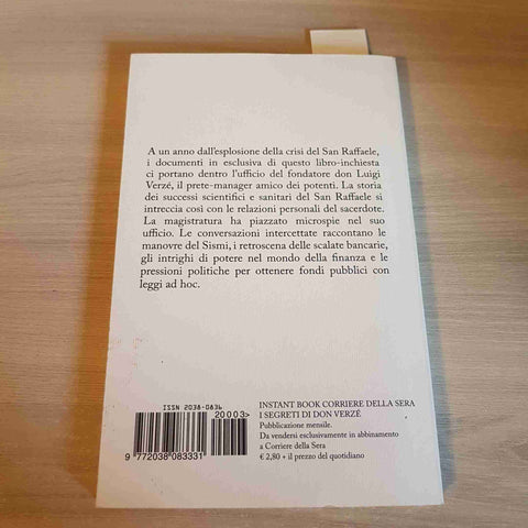 I SEGRETI DI DON VERZE' sismi politica GEREVINI RAVIZZA CORRIERE DELLA SERA